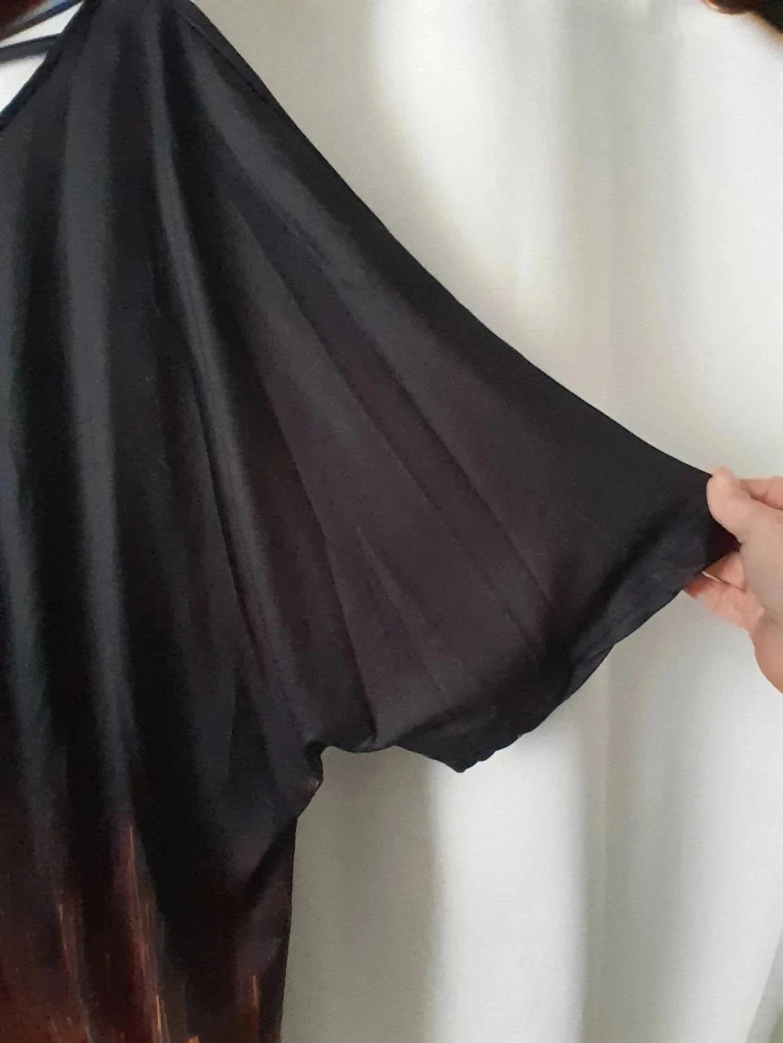 Túnica assimétrica, feminina, tamanho 5XL, preta e ferrugem – photo 4